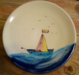 Kinder Essteller flach - Schiff - ∅ 24 cm