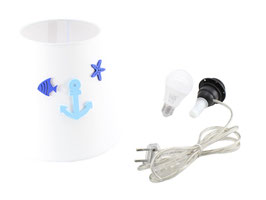Kit Paralume D.18 cm Bianco Brigantino +Portalampada E27