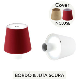 KIT LAMPABOTTIGLIA BATTERIA RICARICABILE CON 2 COVER BORDO' E JUTA SCURA