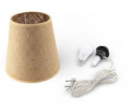 Kit Paralume D.18 cm Juta Scura con Portalampada E27