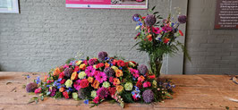 Rouwarrangement inclusief boeket bloemen Incl. Vaas