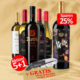 6-er Weinpaket | Budureasca MIX + Winzer Korkenzieher GRATIS