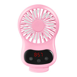 Linuo USB Handventilator Clock, pink, GO-A8-P