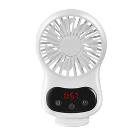 Linuo USB Handventilator Clock, weiss, GO-A8-W