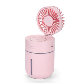 Linuo USB Tischventilator mit Luftbefeuchter, pink, GO-T9P