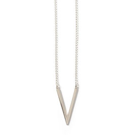 long triangle necklace silver