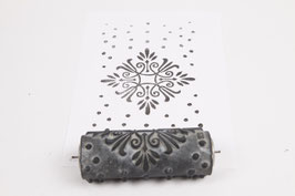 Musterwalze 19-2702 mit barocken Motiven - runde Ornamente als Bordüre oder Streifen - 15cm - (K18.11)