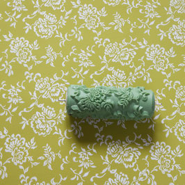 Musterwalze 1632 mit Rosenblüten / Rosen / Blüten - 15cm