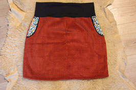 Jupe velours rouille