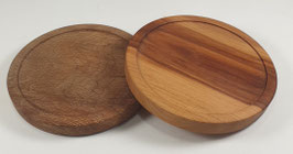 Lot de 2 sous-verres en bois de platane et prunier