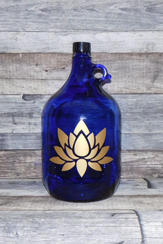 5 Liter Henkelflasche mit Lotus gold