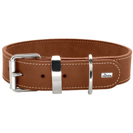 Leren halsband cognac