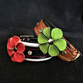Flower halsband bruin/ groen