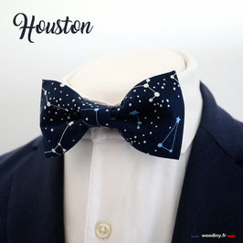 Nœud papillon bleu à étoiles "Houston"