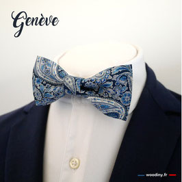 Nœud papillon bleu liberty "Genève"