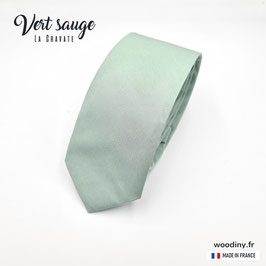 Cravate unie vert sauge - Made in France