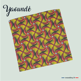 Pochette de costume wax jaune rouge "Yaoundé"