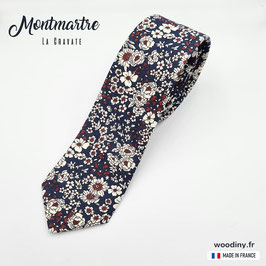 Cravate liberty bleu - Montmartre- Made in France
