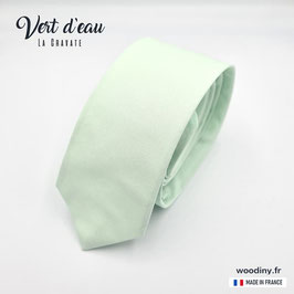 Cravate unie vert d'eau - Made in France