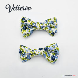 Barrette à fleurs bleu vert "Velleron"