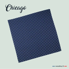 Pochette de costume bleue à pois "Chicago"