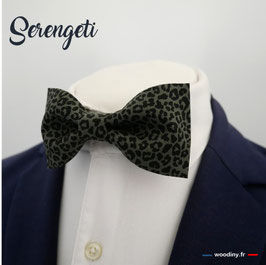 Nœud papillon motif léopard vert "Serengeti"