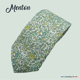 Cravate vert liberty - Menton - Made in France