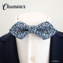 Noeud papillon bleu "Chamonix" - forme en pointe