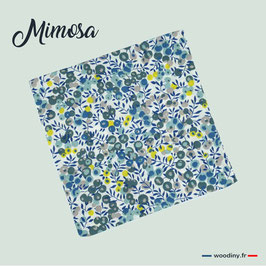 Pochette de costume liberty vert bleu jaune "Mimosa"
