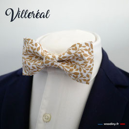 Nœud papillon beige motif végétal "Villereal"