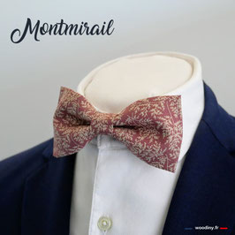 Noeud papillon rose motif végétal Montmirail