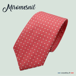 Cravate rose à pois - Miromesnil - Made in France