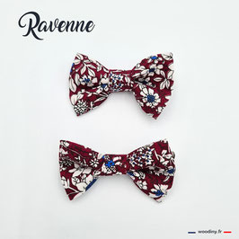 Barrette fleurie prune "Ravenne"