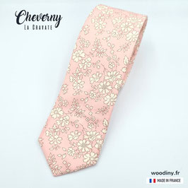 Cravate rose poudré - Cheverny - Made in France