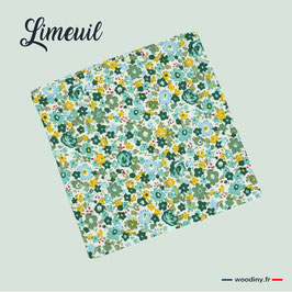 Pochette de costume fleurie vert jaune "Limeuil"