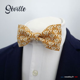 Nœud papillon jaune à motifs "Séville"