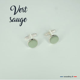 Boutons de manchette "Vert sauge"