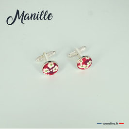 Boutons de manchette liberty rouge 'Manille"