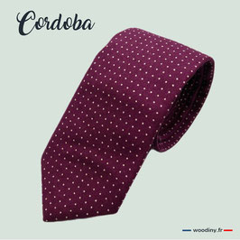 Cravate bordeaux à pois blancs "Cordoba"