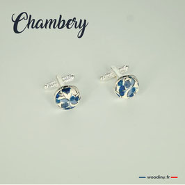 Boutons de manchette bleu "Chambery"