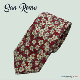 Cravate fleuri rouge "San Remo"