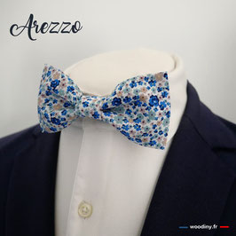 Nœud papillon fleuri bleu "Arezzo"