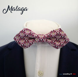 Nœud papillon violet à motifs "Malaga" - forme en pointe