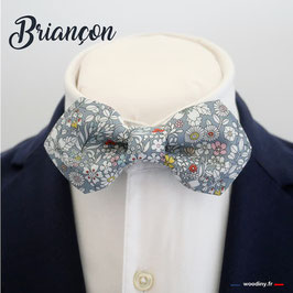 Noeud papillon gris "Briançon" - forme en pointe