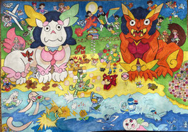 ST0218_Y23【シーサーと楽しい怪獣たち】