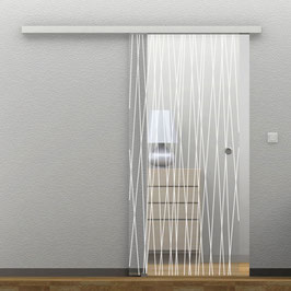 Glastür - ESG 8 mm, Lasergravur (Motiv-3)