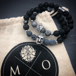 Black-Lava-Couple (zwei Armbänder)