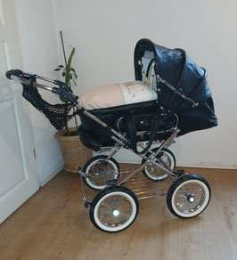 Eichhorn Retro Kombikinderwagen Echtleder schwarz NEU Komplettpaket!