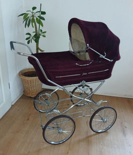 Nostalgie Kinderwagen Streng Kord bordaux 80er Retro Vintage