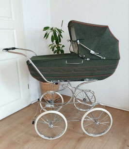 Nostalgie Gondelkinderwagen Fischer Wolle 70er Jahre Vintage inkl. Sitzmatratze